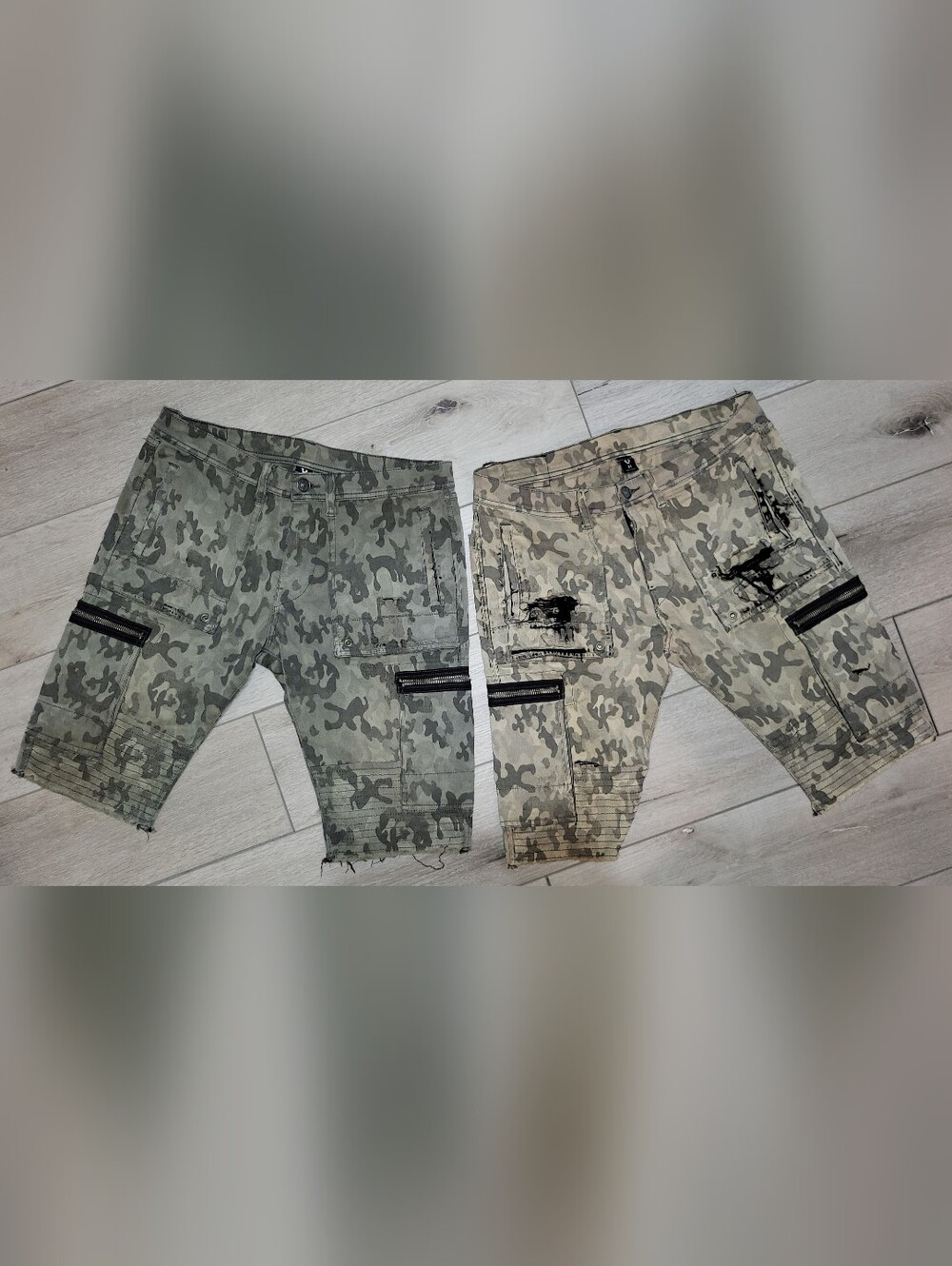 🧲 True Religion Men's Dual-Tone Camo Cargo Pants Combo x2 - (Olive & Khaki)